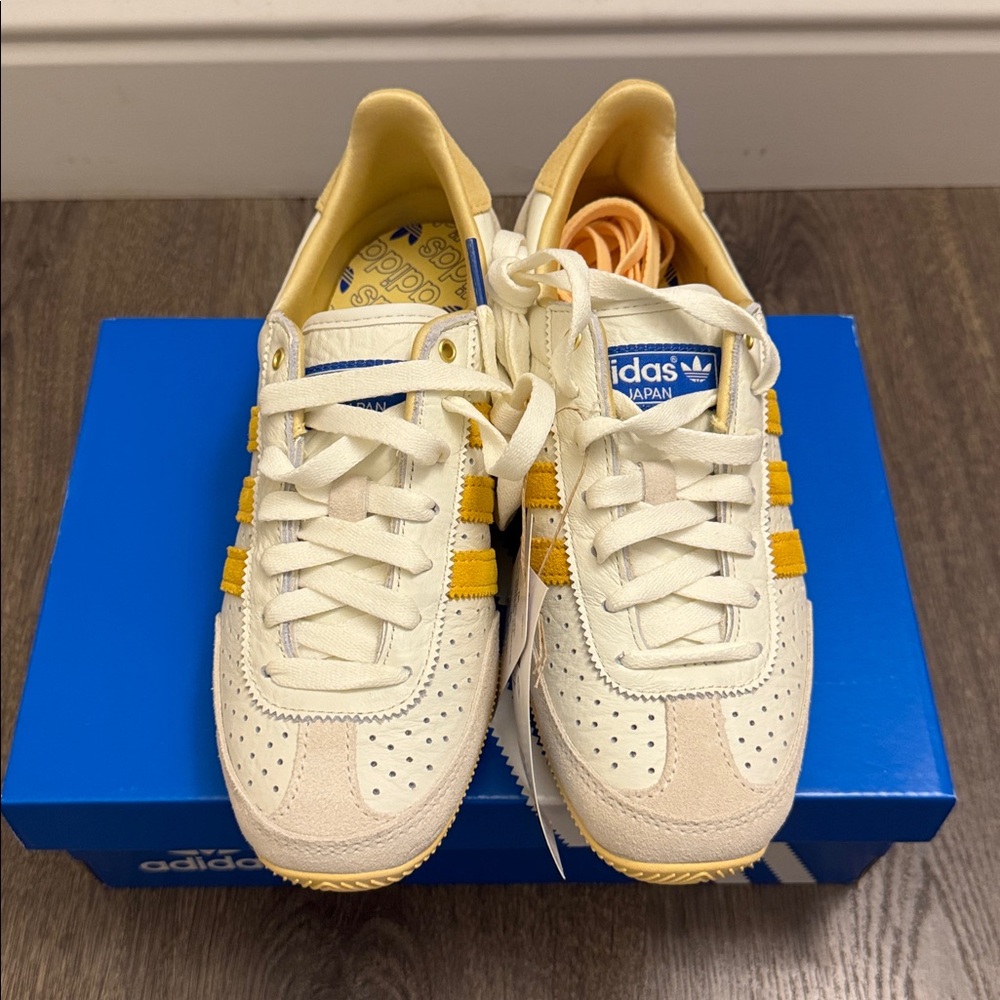 Adidas Japan Cream and Yellow Striped Sneakers - Picture 2 of 6